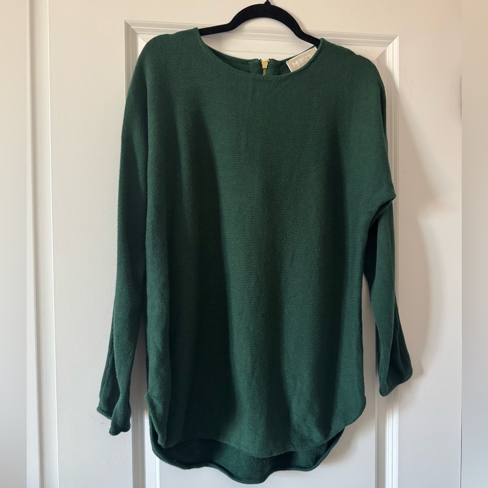Michael Kors Forest Green Knit Top Size Large